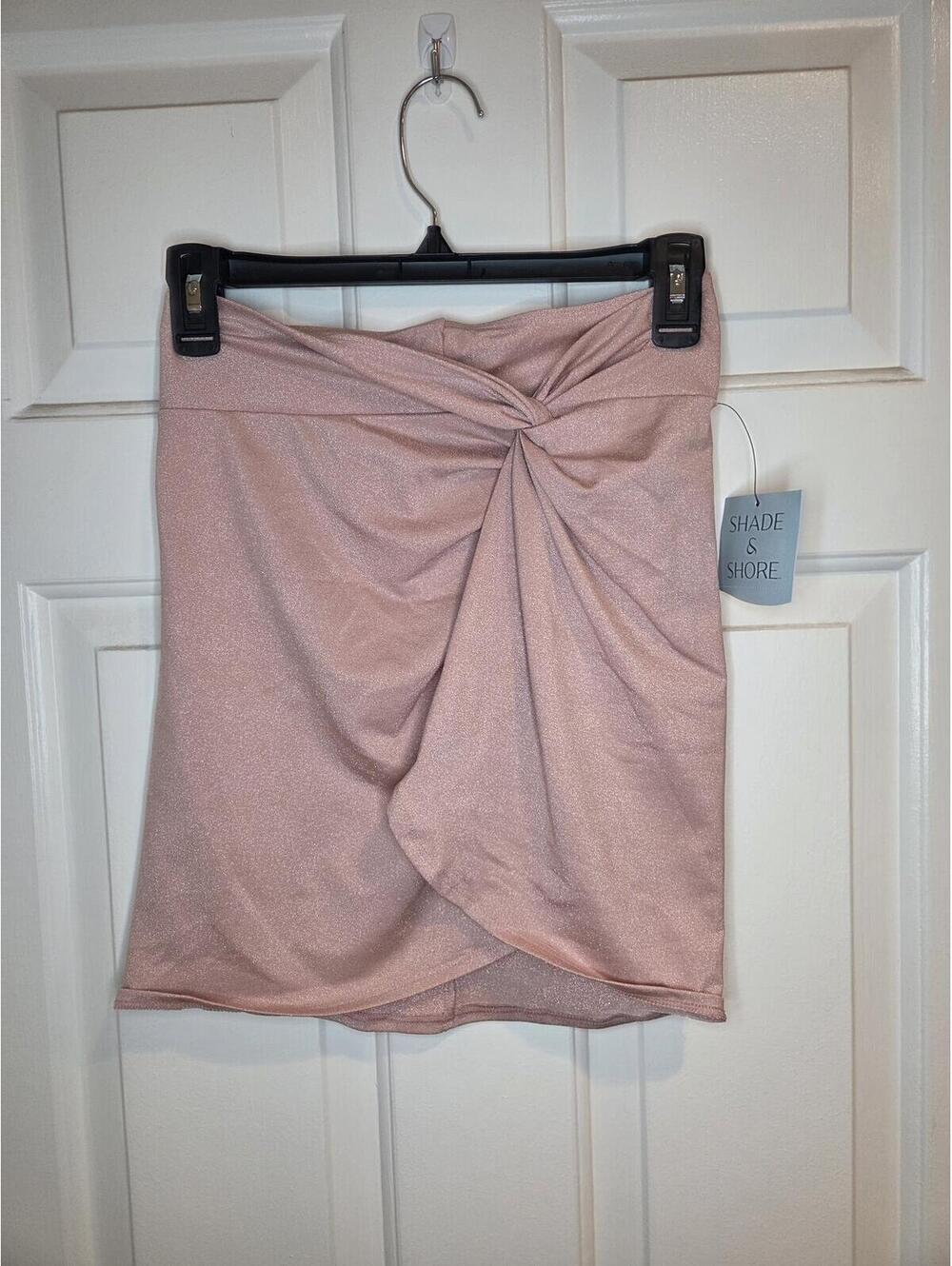 Shade & Shore Pink Twist Front Mini Skirt Size S (4-6)